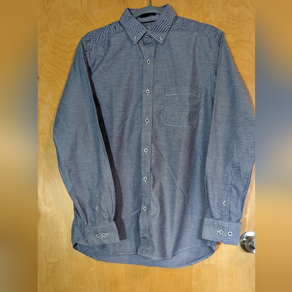 Johnston& Murphy Shirt Mens Medium Light Blue Flip Cuff Button Up Long
